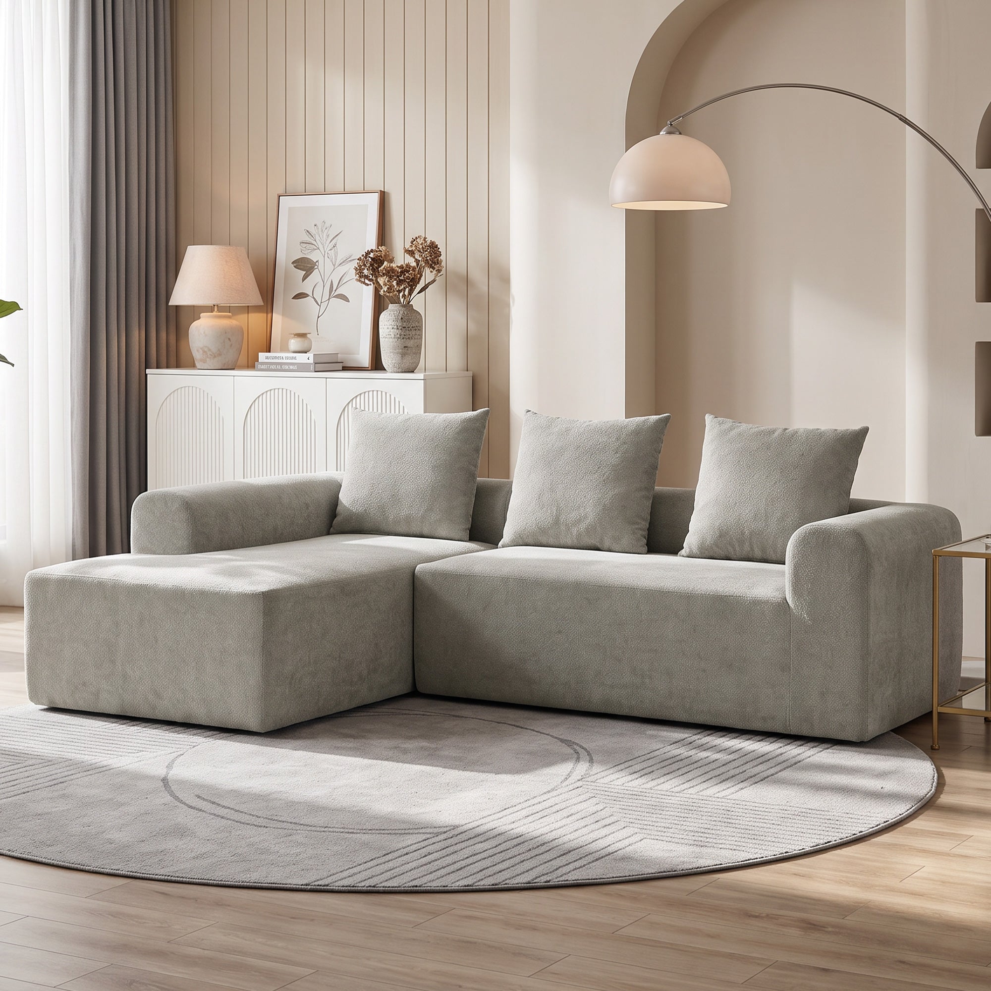 Canapé d'angle en chenille — 242 cm