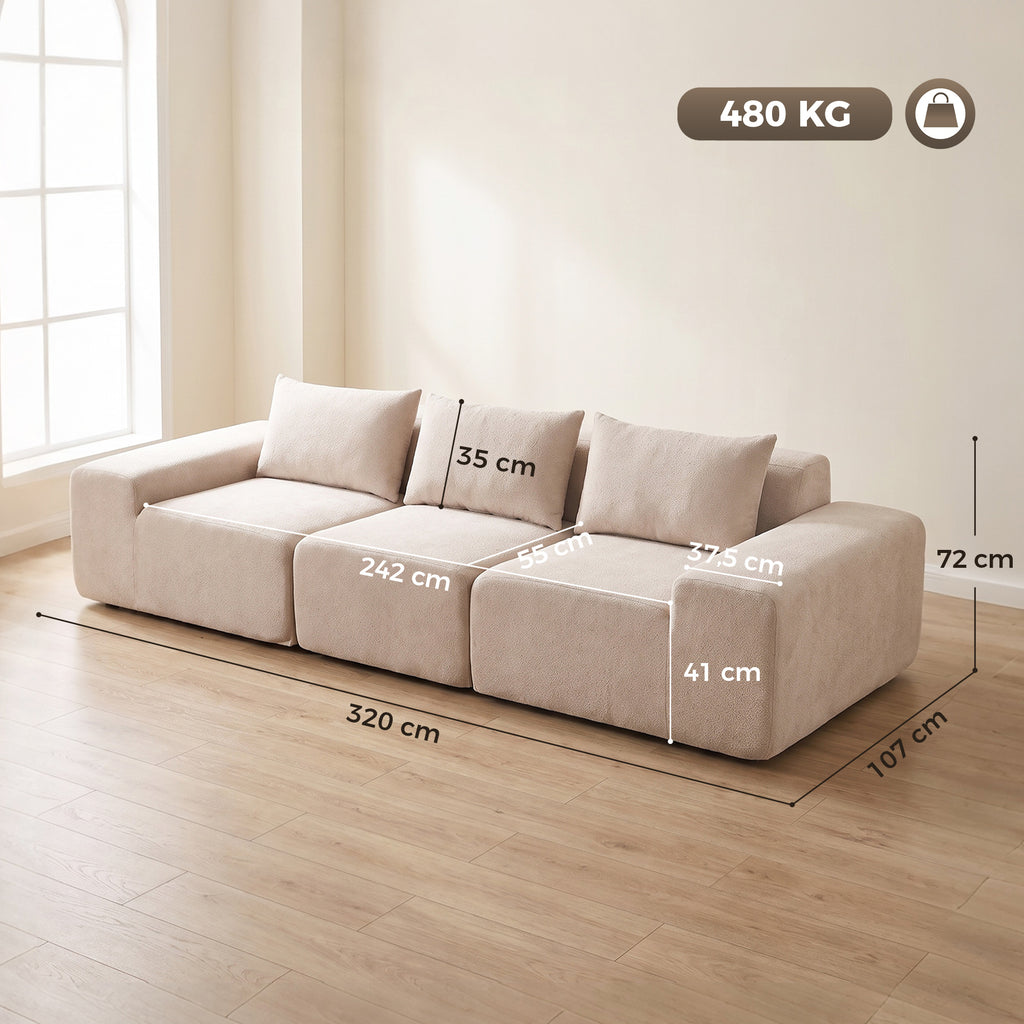 Canapé modulaire en chenille — 320 cm