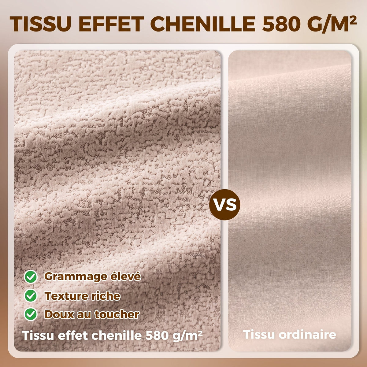 Canapé modulaire en chenille — 320 cm