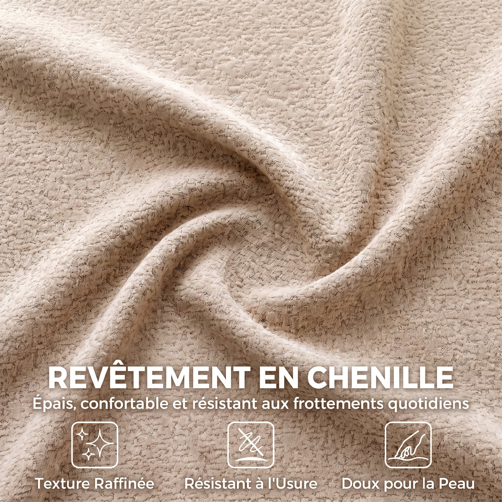 Canapé 3 places en chenille — 233 cm
